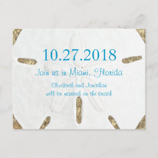 Big Sand Dollar Beach Wedding Announcement Postcard