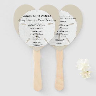 Big Sand Dollars Heart-Shaped Wedding Fan Program