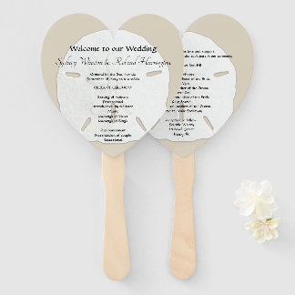 Big Sand Dollars Heart-Shaped Wedding Fan Program