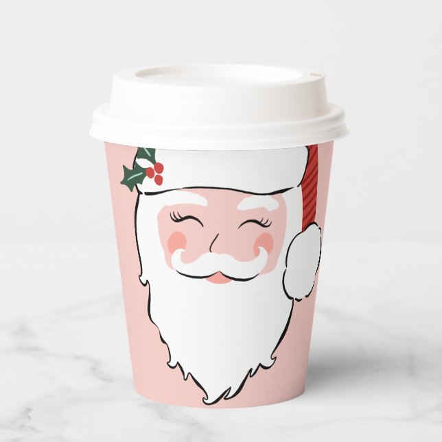 Big Santa Face Christmas Paper Cups (Front)