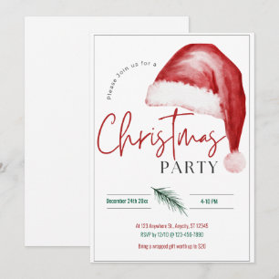 Big Santa Hat Christmas Party Invitation