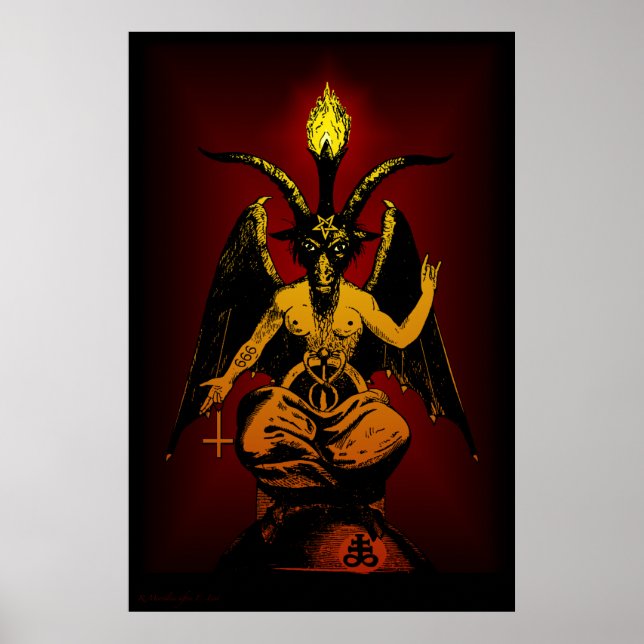 BIG Satanic Goat 24x36 Wall Art Poster (Front)