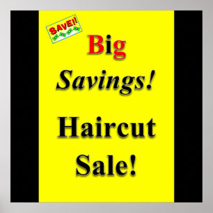 Big Savings Haircut Sale Poster Matte