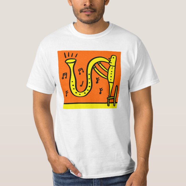 Big Saxophone Love-in Happiness Yes T-Shirt (Front)