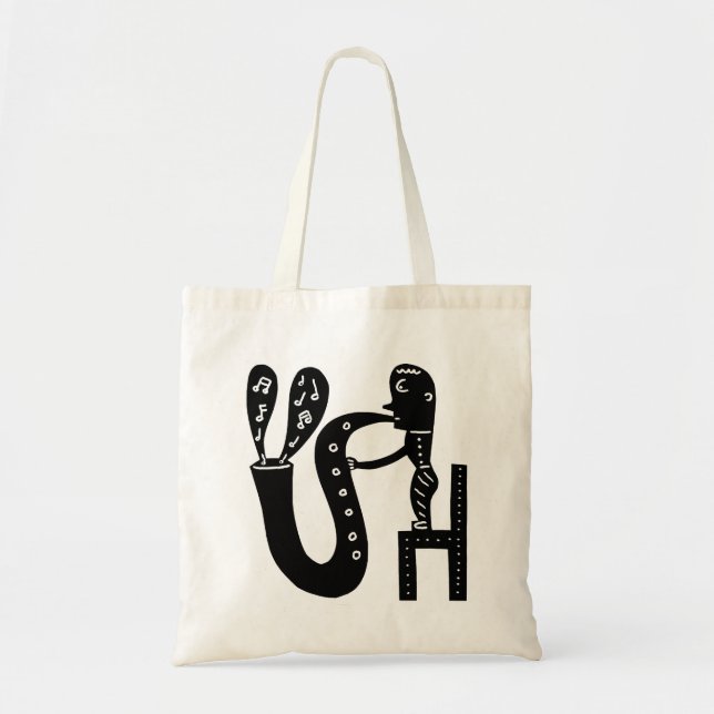Big Saxophone Tote Bag (Front)