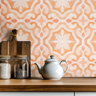Big scale Morrocan watercolour orange Tile