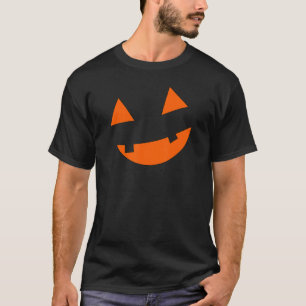 Big Scary Orange Smiling Pumpkin Face Halloween De T-Shirt