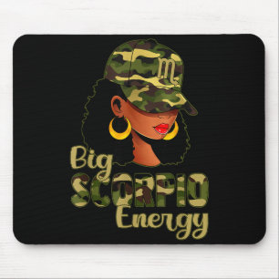 Big Scorpio Energy Black Woman Camo Cap Hat Zodiac Mouse Mat