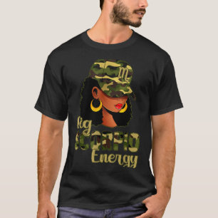 Big Scorpio Energy Black Woman Camo Cap Hat Zodiac T-Shirt