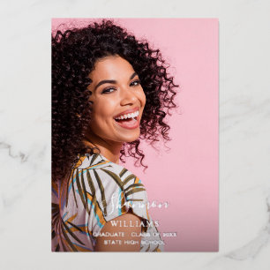 Big Script Name Photo Grad Party Vertical LIGHT