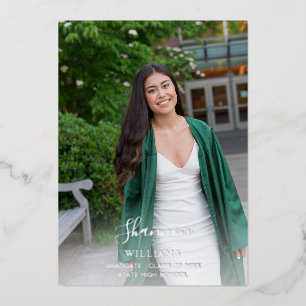Big Script Name Photo Grad Party Vertical WHITE