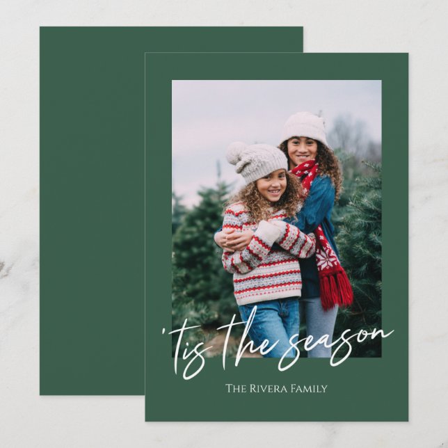 Big Script Single Photo Holiday Card (Front/Back)