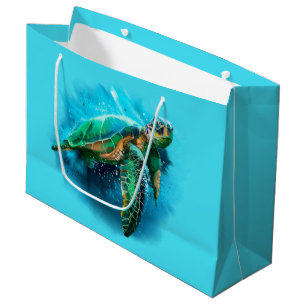 Big sea turtle large gift bag
