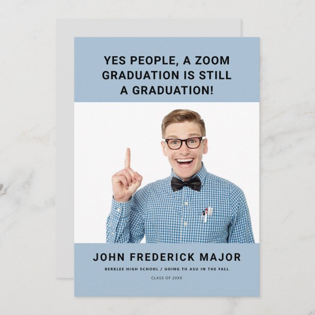 Big Serif Funny Graduation Invitation (Front/Back)