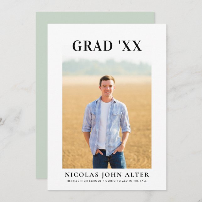 Big Serif Graduation Invitation (Front/Back)