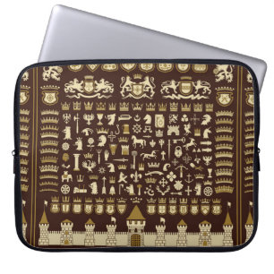 Big set of heraldic elements.  laptop sleeve