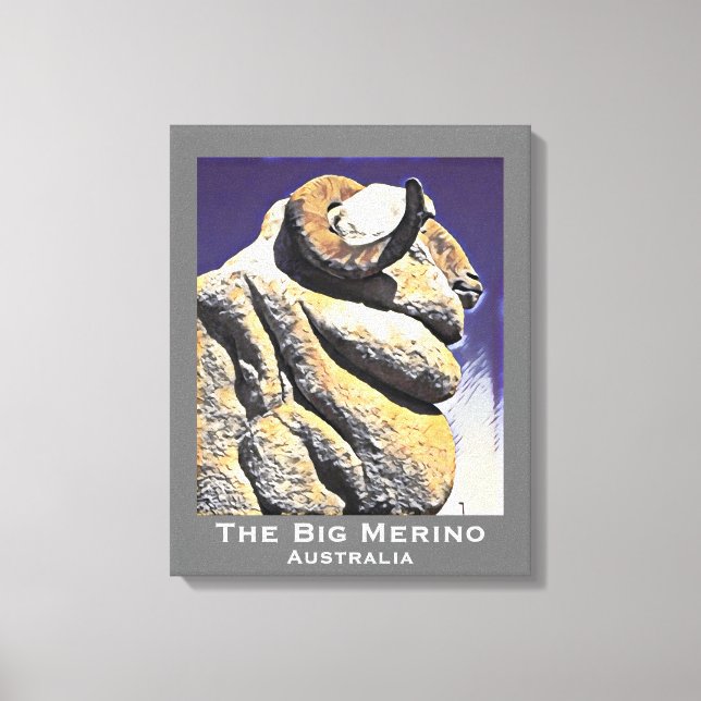 Big Sheep Big Merino Australian travel icon Canvas Print (Front)
