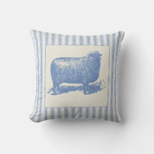 Big Sheep with Ticking Cushion