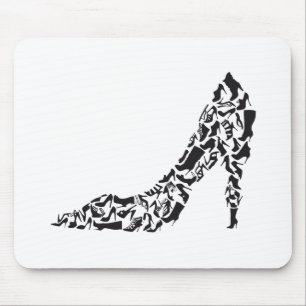 big shoe with different shoe silhouettes mouse mat