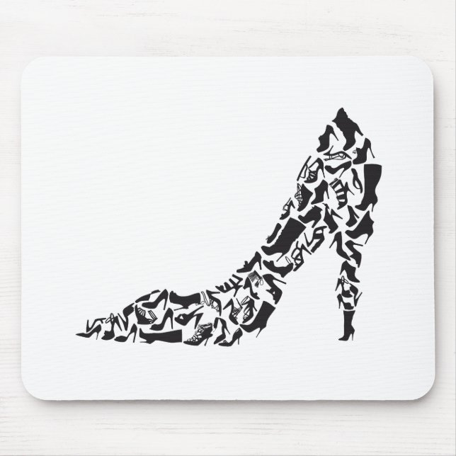 big shoe with different shoe silhouettes mouse mat (Front)