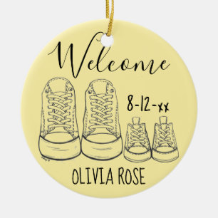 Big Shoes Baby Shoes Shower Baptism Christening Ceramic Tree Decoration