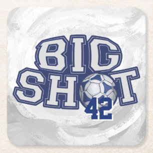 Big Shot Soccerball Square Paper Coaster
