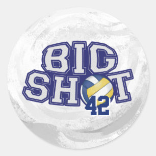 Big Shot Volleyball Classic Round Sticker