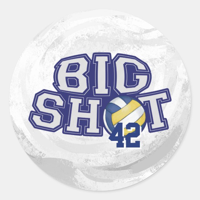 Big Shot Volleyball Classic Round Sticker (Front)