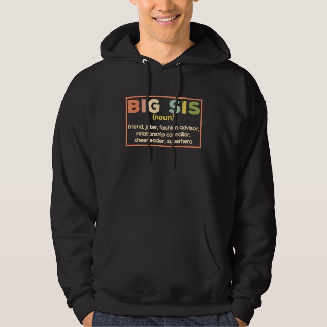 Big Sis Big Sister Definition Siblings Twins Hoodie (Front)