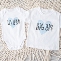 Big Sis Blue Heart Matching Sibling Family