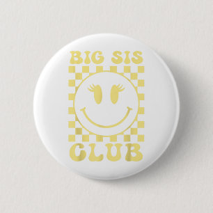 Big Sis Club Chequered Trendy Big Sister Tobe New 6 Cm Round Badge