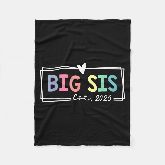 Big Sis Est 2026 Promoted To Big Sis 2026 For Olde Fleece Blanket (Front)