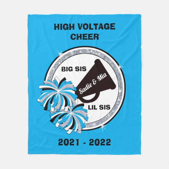 Big Sis, Lil Sis, Personalised Cheer Blankets (Front)