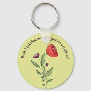 Big Sis Little Sister Sweet Quote Wild Flowers Key Ring