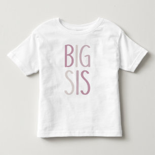 Big Sis Pink & Beige Text Sibling Girls Sister Toddler T-Shirt