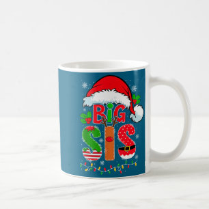 Big Sis Santa Hat New Big Sister Announcement Xmas Coffee Mug