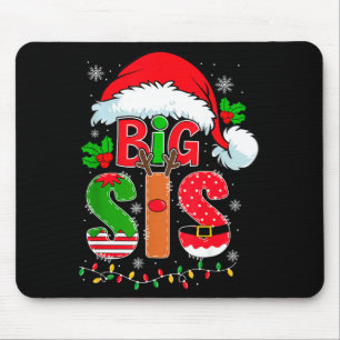 Big Sis Santa Hat New Big Sister Announcement Xmas Mouse Mat