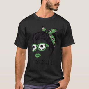 Big Sis Soccer Messy Bun Sunglasses T-Shirt