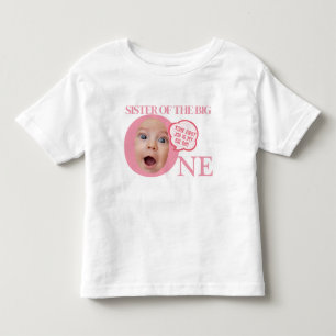 BIG SIS T for 1st birthday party   PINK Toddler T-Shirt