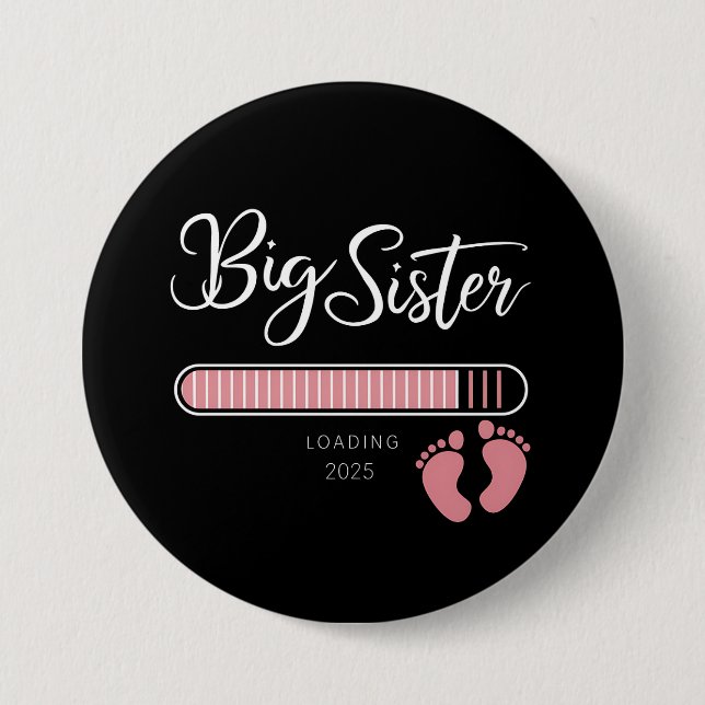 Big Sister 2025 Loading Pregnancy Announcement  7.5 Cm Round Badge (Front)