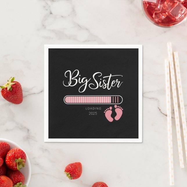 Big Sister 2025 Loading Pregnancy Announcement  Napkin (Insitu)