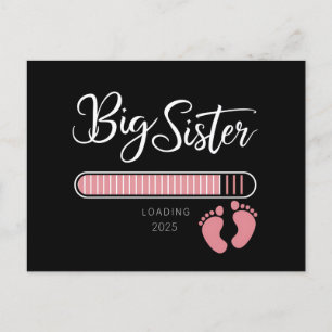 Big Sister 2025 Loading Pregnancy Announcement  Postcard