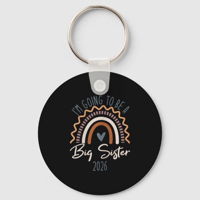 Big Sister 2026 Girls Rainbow Big Sis Sibling  Key Ring (Front)