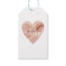 Big Sister Abstract Heart Gift Tag 