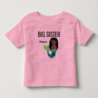 Big Sister African American Mermaid Faux Foil Girl