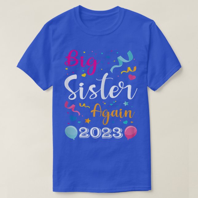 Big Sister Again 2023 Pregnancy Announcement Kids  T-Shirt (Design Front)