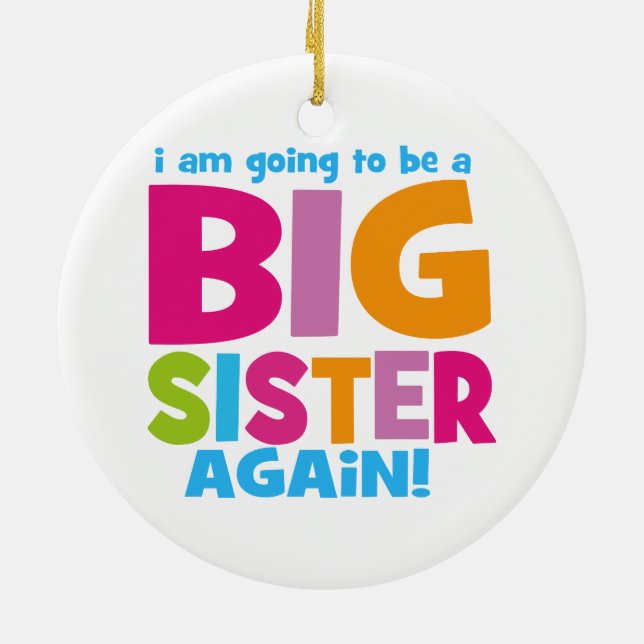 Big Sister Again Ceramic Tree Decoration (Back)