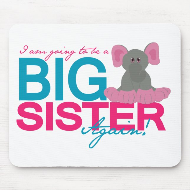Big Sister Again Elephant Mouse Mat (Front)