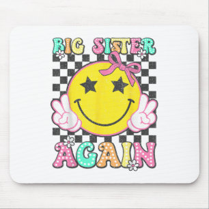 Big Sister Again Retro Big Sister Girls Toddlers Mouse Mat