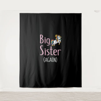 Big Sister Again Unicorn Girls Kids Big Sister Ann Tapestry
